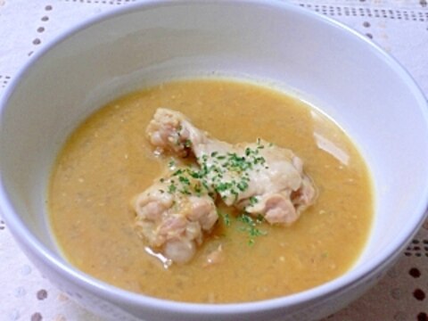 鶏肉とレンズ豆のカレースープ